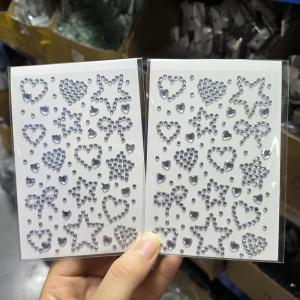 2pcs 3D Star Heart Bow Rhinestone Face Tattoo Stickers Xmas Glitter Gems Self-adhesive Decals DIY Crafts Festival Makeup Sticker