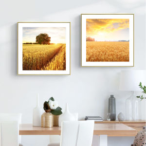 Modern Simple Restaurant Decorative Painting Wheat Field Landscape Wall Art for Living Room Bedroom Bed Head Homestay Hotel