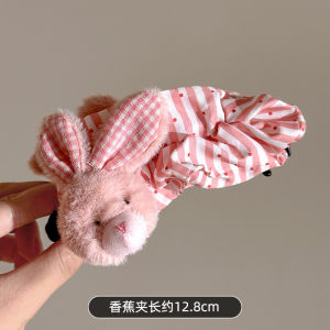 Polka Dot Stripe Rabbit Hair Clip Womens Bananas Vertical Shark Hair Clip Hair Accessories Elegant Hair Decorations