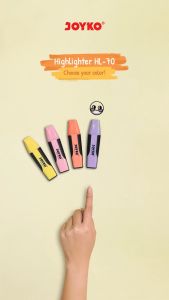 Joyko Highlighter HL-70 Penanda Berwarna Pastel Color 1 SET Isi 6 Pcs Lucu Unik Murah