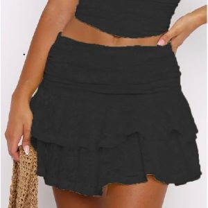 Váy Ngắn Xếp Ly Nhiều Lớp Váy Nửa Thân Váy Xếp Nếp Váy Ngắn Mùa Xuân Cho Nữ Trang Phục Công Sở Thường Ngày Chất Liệu Khác