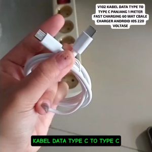 V102 KABEL DATA TYPE C TO TIPE C PANJANG 1 METER FAST CHARGING CABLE CABEL  60 WAT  SUPER FAST CHARG