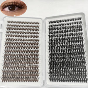 640 Chiếc Mi Chùm Cá Nhân Kiểu C D Nối Mi Đen Nâu Phối 8+16mm Mi Dạng Cuốn Sách Để Tự Nối Mi