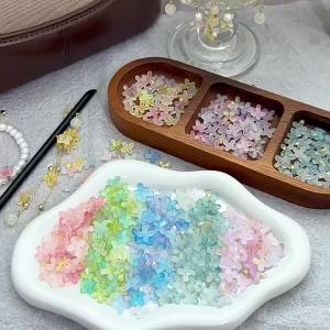 20g/lot 160pcs 9mm Cute Quatrefoil Flower Multicolor Acrylic Loose Beads Cap Jewelry Accessories DIY Jewelry Making Materials