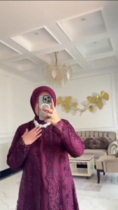 BISA COD Dress Terbaru Zelina Dress Velvet Brokat Mewah Dress Lebaran Gamis Termurah Dress Kondangan