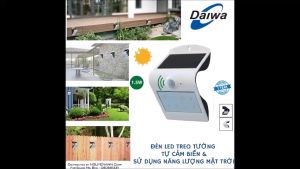 Đèn led năng lượng mặt trời Daiwa ngoài trời tự cảm biến chống thấm nước công suất 1.5W
