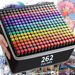 24/36/48/60/80/120/168 Colors Double Tip Permanent Art Marker pens for Drawing Painting Sketching Comics Design School Supplies