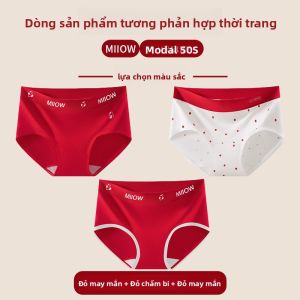Quần lót nữ MiiOW vải cotton màu đỏ kháng khuẩn - mùa xuân