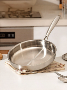 MODERN SWEETHOME | Non-coating 316 Stainless Steel Flat Bottom Frying Pan