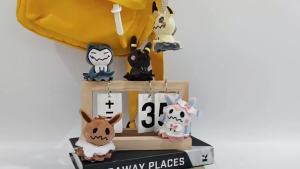 Bandai | Mimikyu Eevee Plush Keychain Pocket Monster Cos Eeveelution Snorlax Doll Anime Pendant For Fan Collectible Sylveon Present Decor