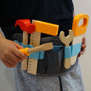 Artificial Woodworking Repair Toys Wooden Hammer Screwdriver Saw Wrench Kindergarten Wood Workshop Play House Tools