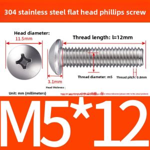 LIGE | Stainless Steel Flat Head Machine Screw with Umbrella Head Cross Screw Round Head Mushroom Head Bolt