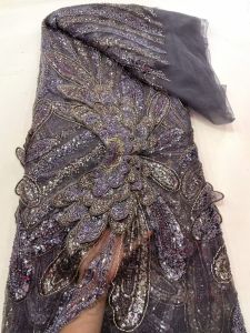 Luxury African Sequins Beaded Lace Fabric 2026 New High Quality Groom Nigerian Wedding Bridal Embroidery French Tulle Materials
