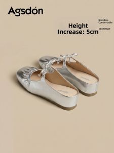 Agsdon | Thick Sole Summer Slip-On Shoes Silver