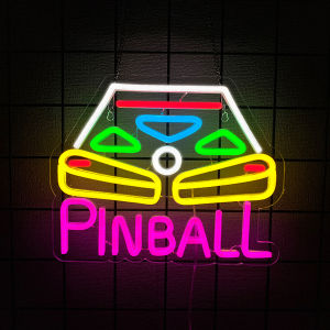 Pinball Neon Sign For Wall DecorLight Up Sign For Game RoomBedroomBusiness RecreationMan CaveBirthday Gift For Friends