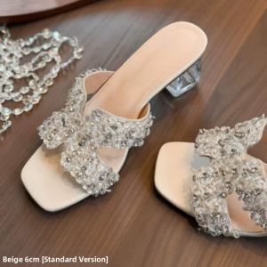 Fairy Style Crystal Block Heel Sandals