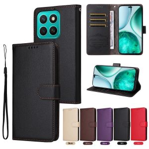 RFID Blocking กระเป๋าสตางค์สําหรับ Honor X9A X9C X7B X8B X8C X6A X6B 200 400 Magic 5 6 7 Lite Pro 4G 5G ฝาครอบหนังแม่เหล็ก