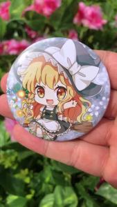 Anime Touhou Project Shrine Maiden Hakurei Reimu Hakurei Reimu Cosplay Costume Badge Pin SPTE Tinplate Brooch Accessories Prop