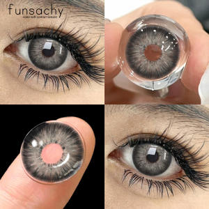 FUNSACHY Color Contact Lenses for Eyes 1 Pair Gray Fashion Cosmetic Lenses Green Pupils Gray Natural Eye Contacts Women Eye Lens