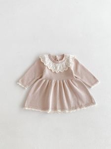 Princess Style Knitted Dress Outfit for Baby Girls Autumn Wear Adorable Child One Year Old Spring Autumn Outdoor Clothes