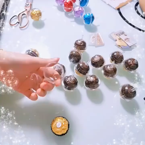 10PCS Bola Coklat Akrilik Ferrero Rocher Bouquet Bunga Valentine Hampers Natal Lebaran Imlek Parsel Buket  MLH AK04