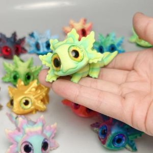 3D Printed Salamander Figures Animal Toys Multi-Joint Movable Simulation Salamander Home Living Room Desk Decoration Kids Gift