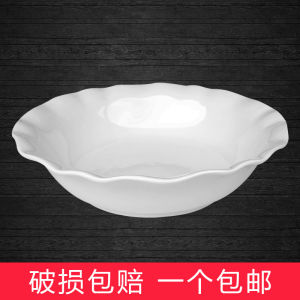 จานซุปเซรามิกสีขาวบริสุทธิ์สำหรับร้านอาหารจานซุปกระต่ายญี่ปุ่นขนาดใหญ่จานน้ำซุปจานข้าวจานกระต่ายสำหรับใช้ในธุรกิจ