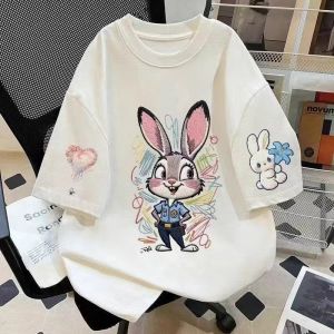 PAZHAOLANG | Overweight Cartoon Printed T-shirt Cotton
