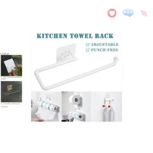 1/2pcs Punch Free Kitchen Paper Roll Holder Towel Hanger Rack Bar Cabinet Rag Hanging Bathroom Organizer Tools