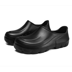 Mens Spring Summer Slip-On Chef Shoes Waterproof Oil-resistant Kitchen Shoes Anti-slip Thick Bottom Wear-resistant Breathable