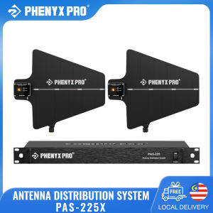 Gói hệ thống phân phối ăng-ten không dây Phenyx Pro PAS-225X UHF Ăng-ten định hướng hoạt động 8 đầu ra + 2 cổng xếp tầng Phạm vi phủ sóng dài 160ft cho các sân khấu Chương trình trực tiếp