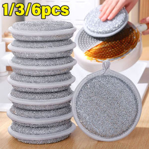 YESPERY 1/3/6pcs Double Side Dishwashing Sponge Steel Wire Cleaning Sponge Pan Pot Dish Wash Sponges Household Cleaning Reusable Kitchen Tool