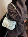 Fashionable Versatile Women's Shoulder Bag High Quality Texture Summer Trend Diamond Grid Chain Bag Underarm Bag Korean Style. 