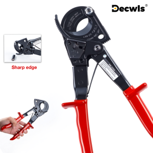 Ratcheting Cable Cutter Wire Plier 0-240mm² Professional Cutting Tool For Copper/Aluminum Metal Conductors Optical Fibers Cables