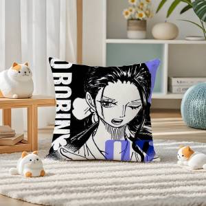 Bandai | One Piece Charlotte Katakuri Anime Plush Pillow Cover Soft Short Plush Cushion Cover For Sofa Bedroom Home Decor Gift Decoration
