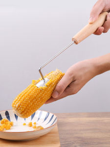Stainless Steel Cooked Corn Peeler Dedicated Spatula Manual Corn Peeler Handy Gadget Household Corn Thresher Peeler Tool