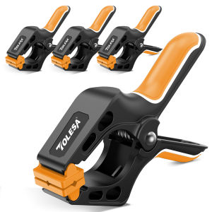 TOLESA 7" Heavy Duty Spring Clamps 2/4Pcs Strong Grip Plastic Craft Clamps with 3" Jaw Opening for Woodworking Gluing Clamping