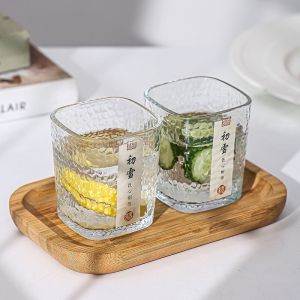 Elegant Hammered Snow Glass Drinking Cup