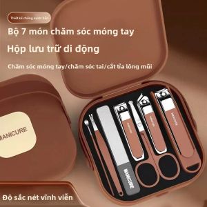 Bộ Bấm Móng Tay Chống Bắn Bộ Dụng Cụ Làm Móng Tay 7 Món Bằng Thép Không Gỉ Cho Ngón Tay Và Ngón Chân Cắt Kềm Và Kéo