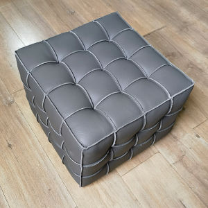 Genuine Leather Footstool Cube Head Layer Leather Sofa Living Room Footrest Hat Rack Adult Luxury Quality Wooden Crafted Bench