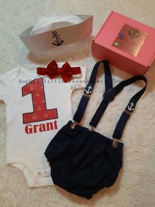 navy theme cake smash outfit anchor costume navy costumesailor costume