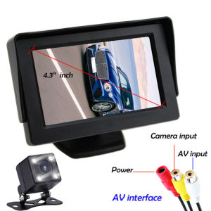คูป 4.3 นิ้ว จอมอนิเตอร์รถ HD หน้าจอ ดิจิตอล LCD TFT ม่านบังแดด สำหรับกล้องมอง แต่ละที่ เวลาถอยหลัง