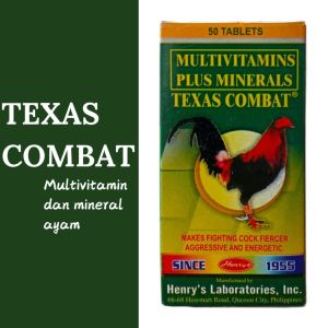 TEXAS COMBAT 50 TABLETS - Super Multivitamin Vitamin Suplemen Ayam Aduan Taji Ayam