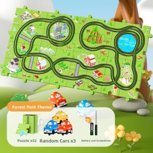 DIY Puzzle Track Car Toy Educational Electric Racing Car for Boys 3-6 Years BABYSHOME