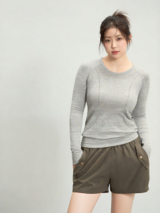 Big Size Seamless Yoga Top Long Sleeve Slim