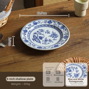 SHELI | Retro Chinese Blue-and-White Ceramic Tableware Set
