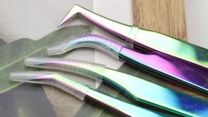 isi 4 Pinset Bulu Mata Palsu Anti-static Eyelash Tweezer Stainless