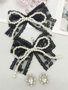4PCS Baroque Style Lace Bowtie Shoe Pendants Flower Shoelaces Charms Shoe Laces Buckles DIY Decorations Shoe Clips Accessories