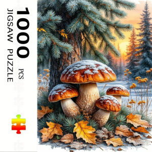 500/1000/1200/2000PCS Jigsaw Puzzle Beautiful Maple Leaves And Mushroom Scene For Adults Perfect For Quiet Evening Activity
