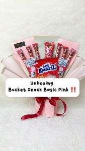 Buket Snack Basic Pink Murah